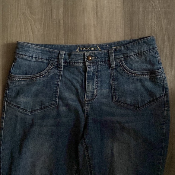 Sonoma pants, Modern flare, beautiful bronze engraved buttons, Size 12 - Picture 2 of 5